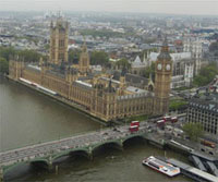 London, Parliament building and Westminster Abbey