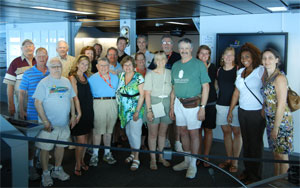 Our group with captain Zini who invited us to the Bridge