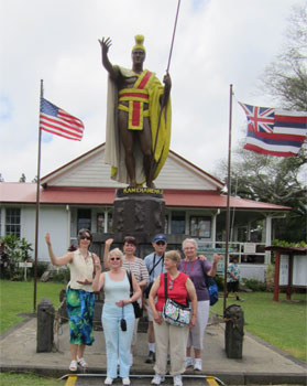 In front of the King Kamehameha monument